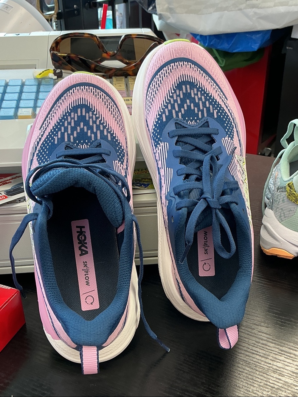 Hoka Women's Running Shoes — Navy and Pink